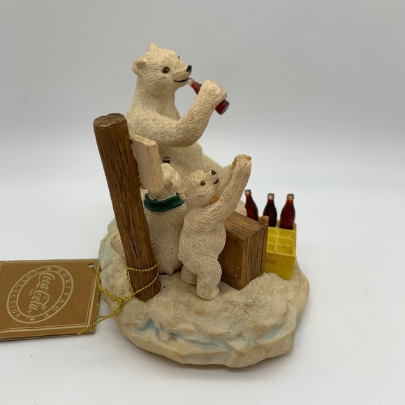 Vintage 1996 Coca-Cola Heritage Collection Bears Coca-Cola Stand Figurine w/ Tag - Picture 3 of 16